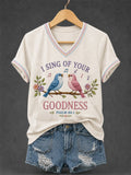 Classic I Sing Of Your Goodness Psalm 89:1 Christian Bird Short-Sleeved Shirt
