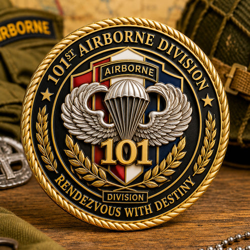 101st Airborne Division Screaming Eagles Commemorative Metal Medal