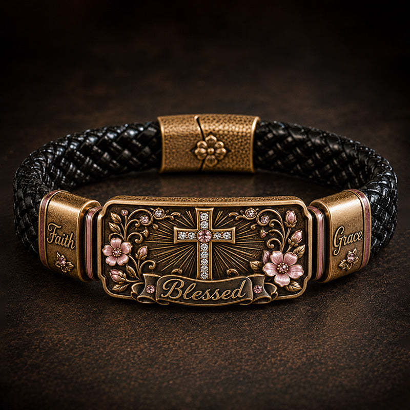Retro Faith-Inspired Style: Women's Woven Cross Bracelet