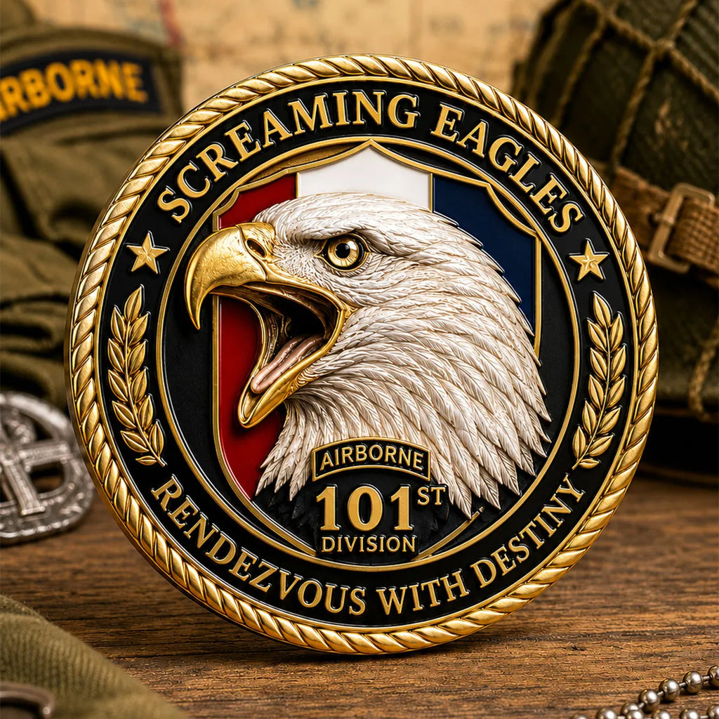 101st Airborne Division Screaming Eagles Commemorative Metal Medal