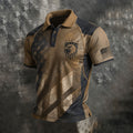 Men's Vintage American Eagle Camouflage Tactical Short Sleeve Polo Shirt