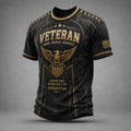 Men's Retro Veteran Art Print Casual T-Shirt