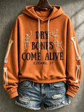 Women's Casual Printed Hooded Sweatshirt