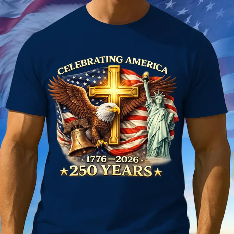 Men's US 250th Anniversary Print Casual T-Shirt