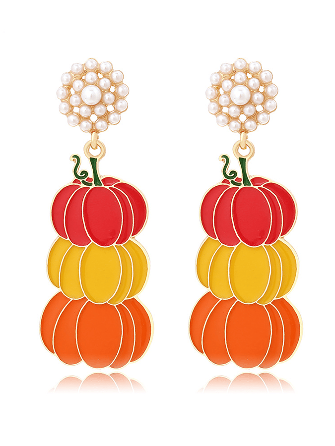 Halloween Ombre Pumpkin Drop Earrings