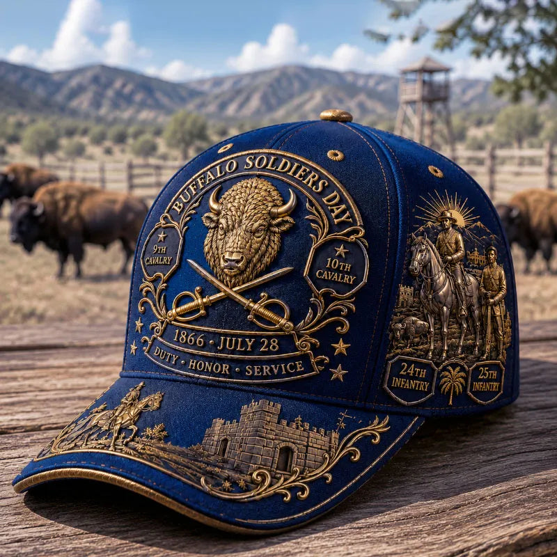 Buffalo Soldiers Day 1866 July 28 U.S. Cavalry Buffalo Relief Baseball Cap